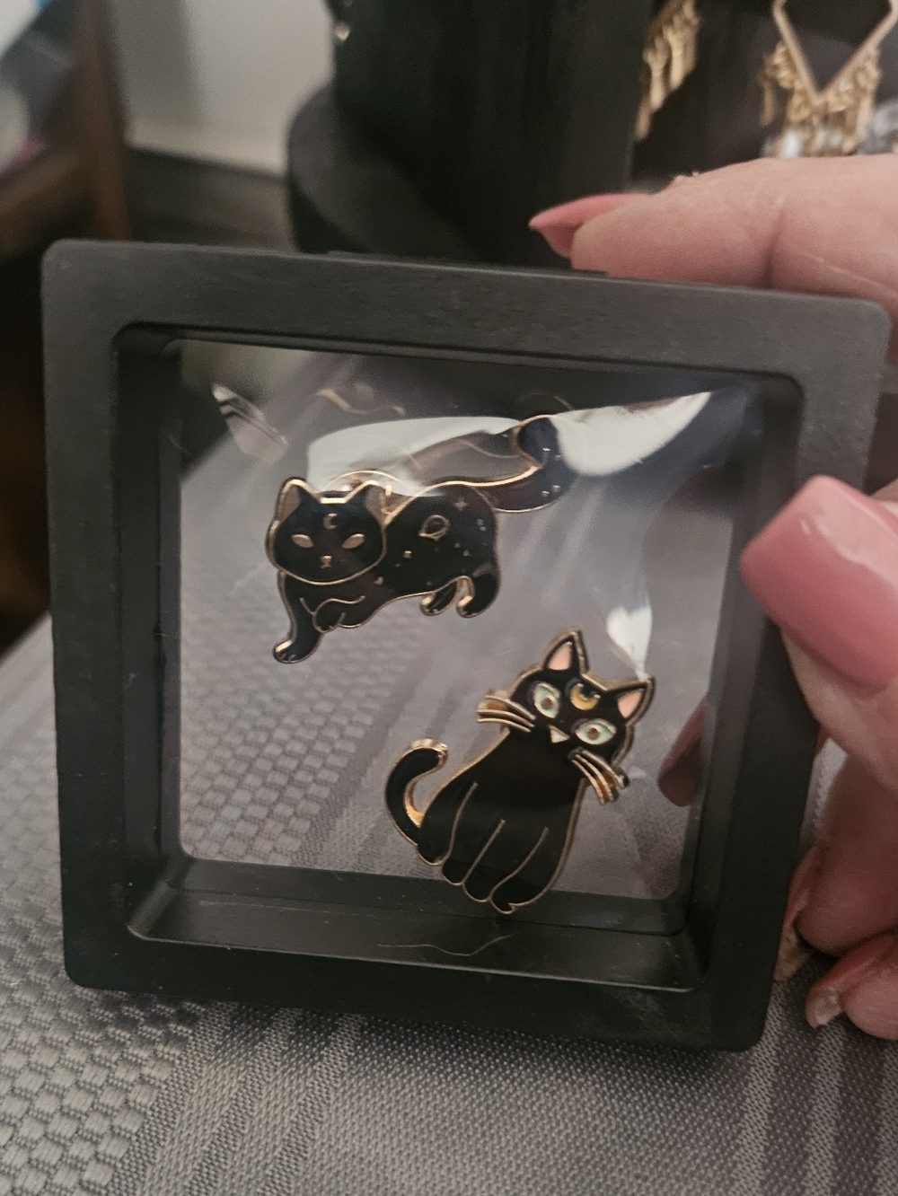 Black Cat Enamel Brooch/pins (2)